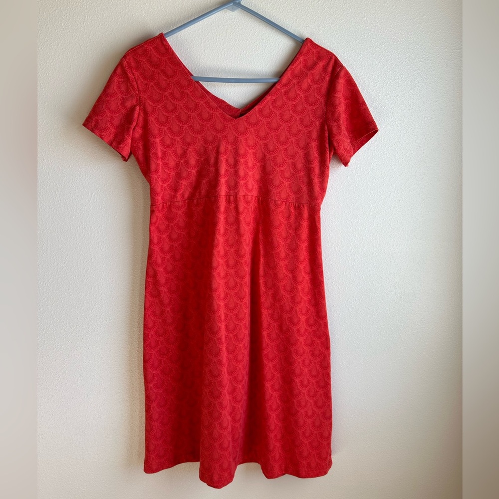 Kuhl Red Short Sleeve V-Neck Dress